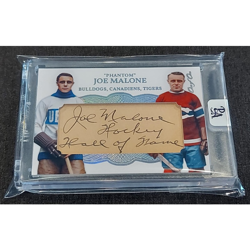 1/1 "PHANTON" JOE MALONE AUTO Montreal "Hockey Hall Of Fame" AUTO CARD