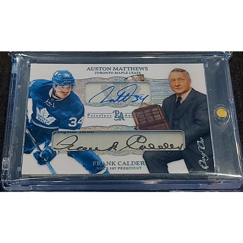 1/1 AUSTON MATTHEWS & FRANK CALDER Toronto Maple Leafs DUAL AUTO Card