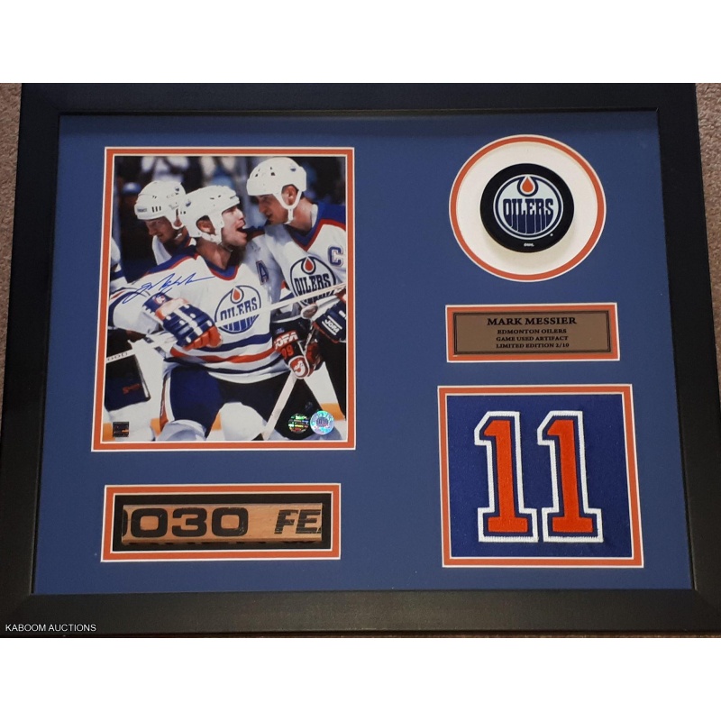 Mark Messier Signed Game Used Stick Series Custom Framed Ltd To Only 10!