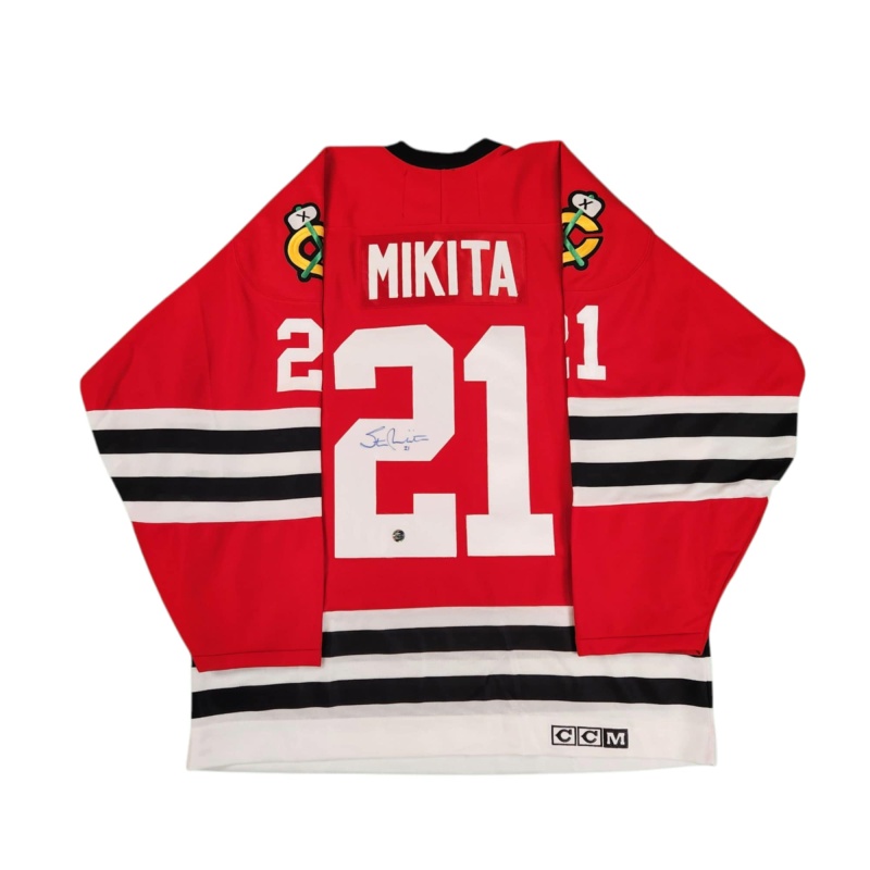 Stan MIKITA Signed Chicago Blackhawks Vintage CCM Red Jersey