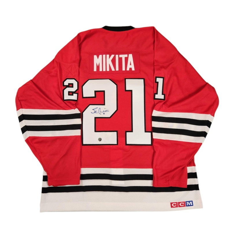 Stan MIKITA Signed Chicago Blackhawks Vintage CCM Red Jersey