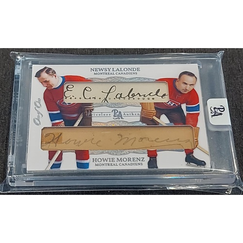 1/1 HOWIE MORENZ & NEWSY LALONDE Montreal Canadiens DUAL AUTO CARD