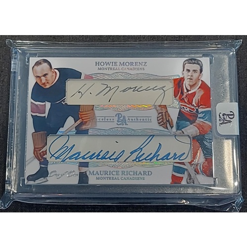 1/1 HOWIE MORENZ & MAURICE RICHARD Montreal Canadiens DUAL AUTO CARD
