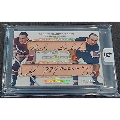 1/1 HOWIE MORENZ & BABE SIEBERT Montreal Canadiens DUAL AUTO CARD