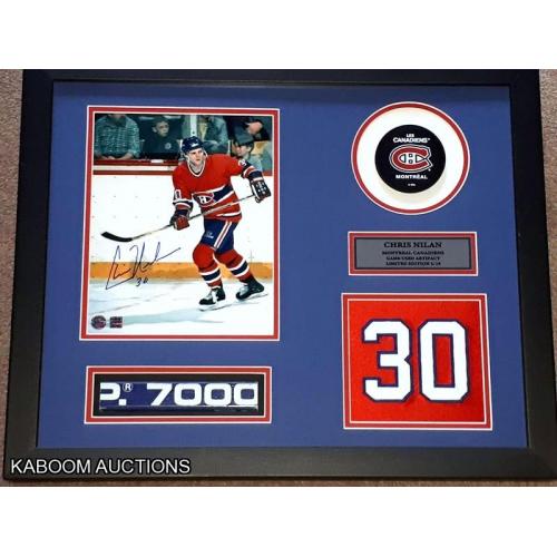Chris Nilan Signed Game Used Stick Series Custom Framed Ltd To Only 10!