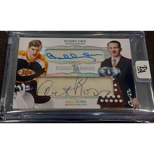 1/1 BOBBY ORR & ART ROSS Boston Bruins DUAL AUTO Card