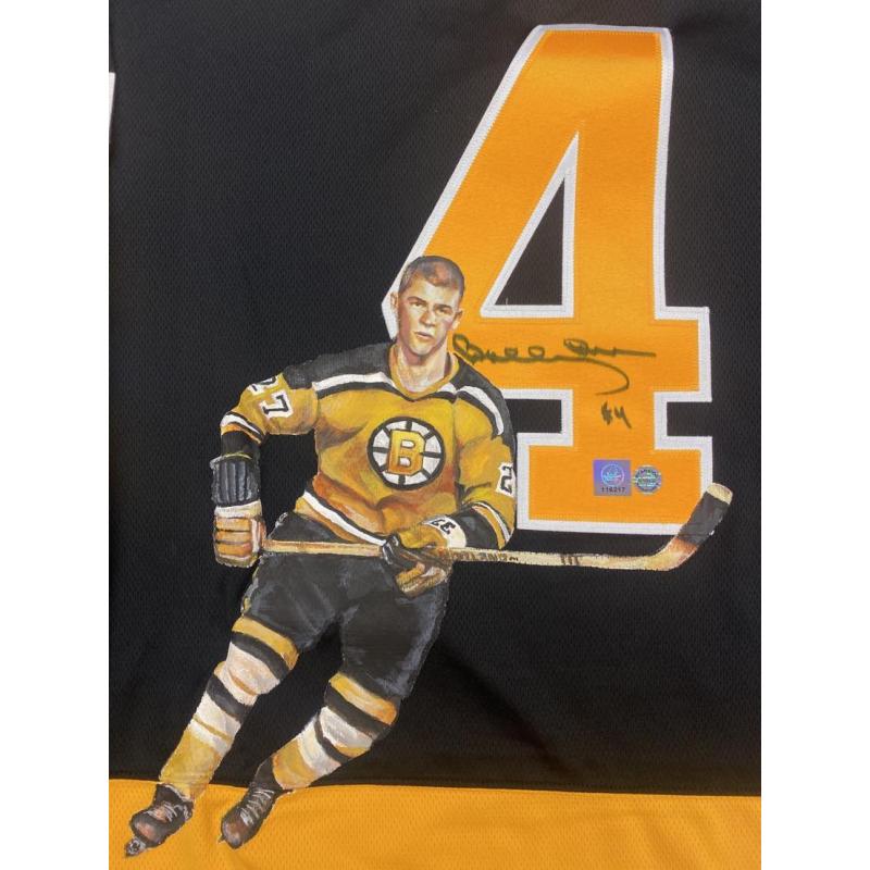 Bobby ORR Signed Boston Bruins HAND PAINTED Rookie 1/1 Black Jersey