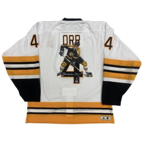Bobby ORR Signed Boston Bruins HAND PAINTED Focus 1/1 White Jersey