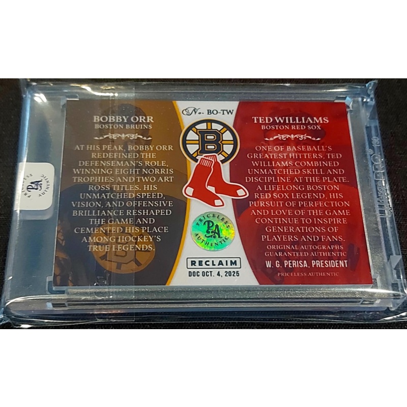 1/1 BOBBY ORR & TED WILLIAMS Boston DUAL AUTO Card