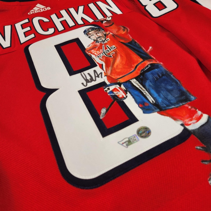 1/1 Alexander OVECHKIN Signed & Hand Painted Washington Capitals "894 Goals Celebration" Jersey