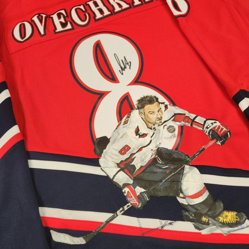 1/1 Alexander OVECHKIN Signed & Hand Painted Washington Capitals Reverse Retro 1.0 Jersey