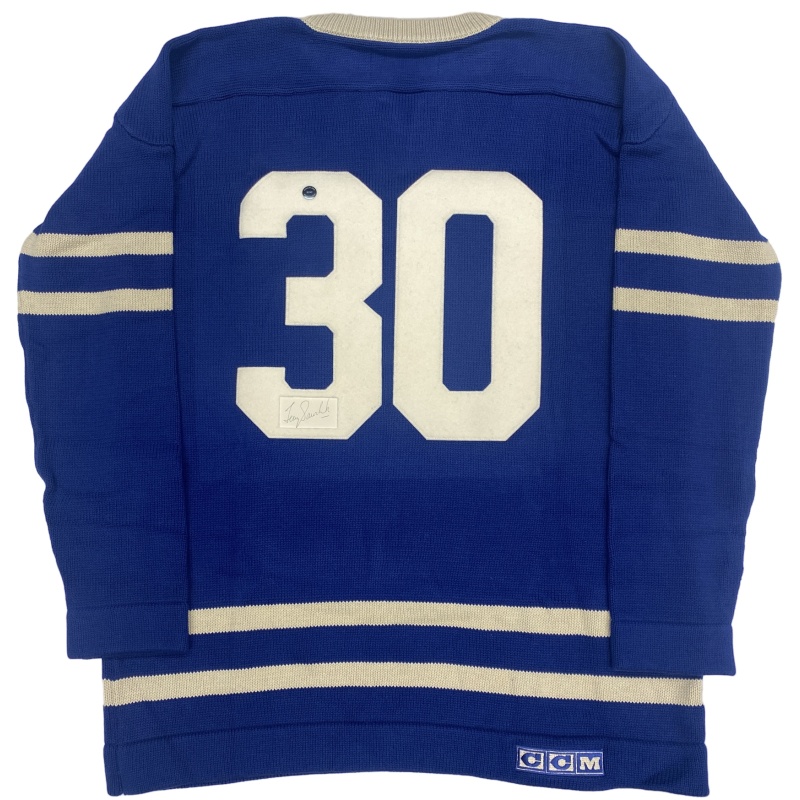 Ukey Terry Sawchuk (deceased 1970) Signed Toronto Maple Leafs Vintage Wool Model Jersey
