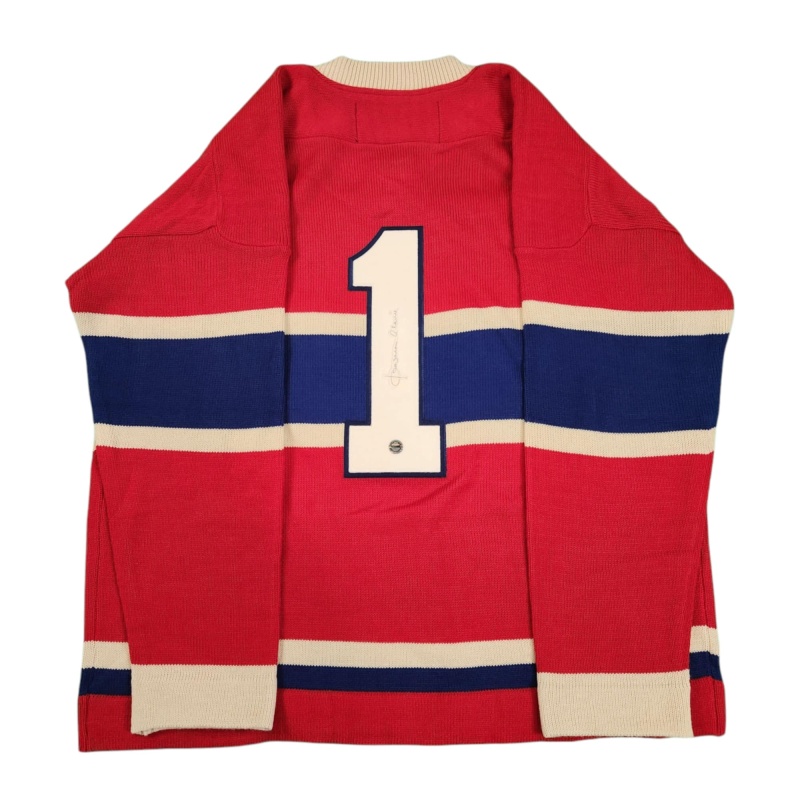 ULTRA RARE Jacques PLANTE Signed Montreal Canadiens Vintage Wool Jersey