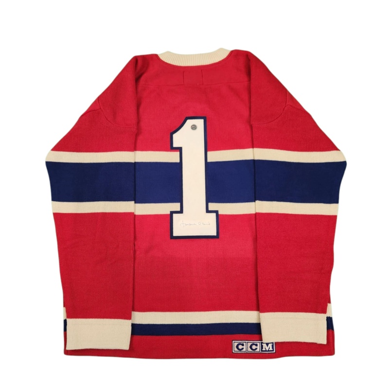 ULTRA RARE Jacques PLANTE Signed Montreal Canadiens Vintage Wool Jersey