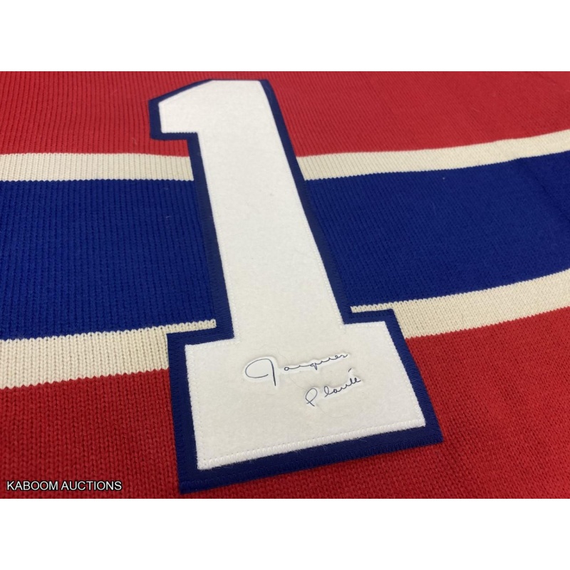 Jake The Snake Jacques Plante (deceased 1986) Signed Montreal Canadiens Vintage Wool Model Jersey