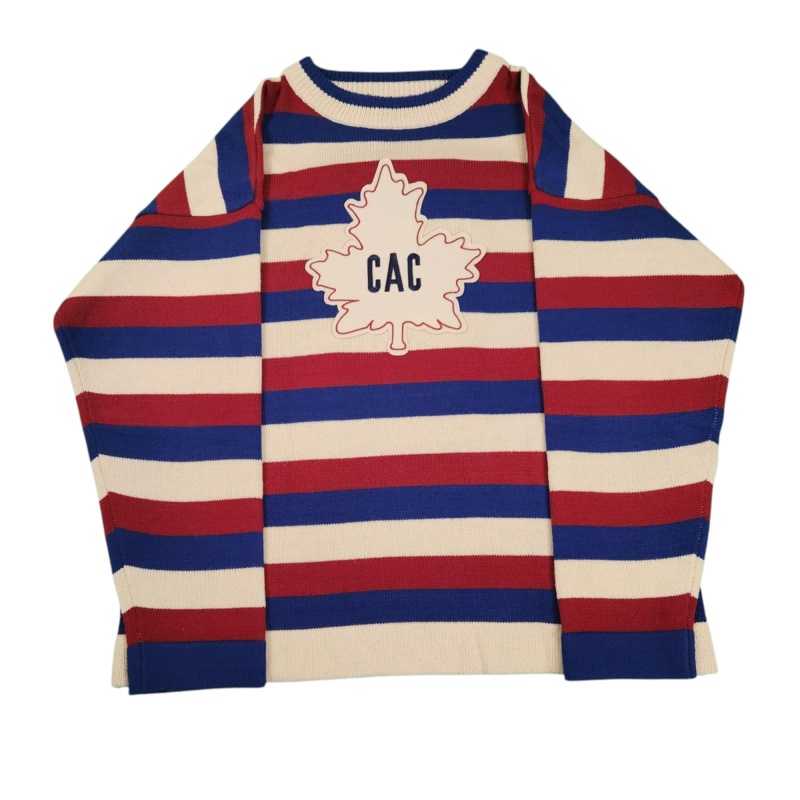 ULTRA RARE Jacques PLANTE Signed Montreal Canadiens Vintage Wool Striped Jersey