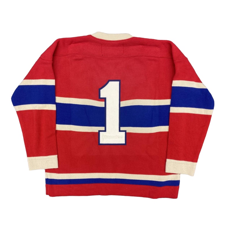 "Jake The Snake" Jacques Plante (deceased 1986) Signed Montreal Canadiens Vintage Wool Model Jersey