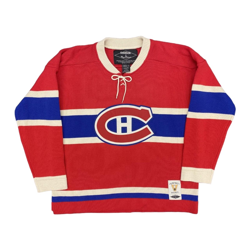 "Jake The Snake" Jacques Plante (deceased 1986) Signed Montreal Canadiens Vintage Wool Model Jersey