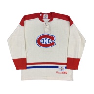 "Jake The Snake" Jacques Plante (deceased 1986) Signed Montreal Canadiens Vintage Wool White Model Jersey