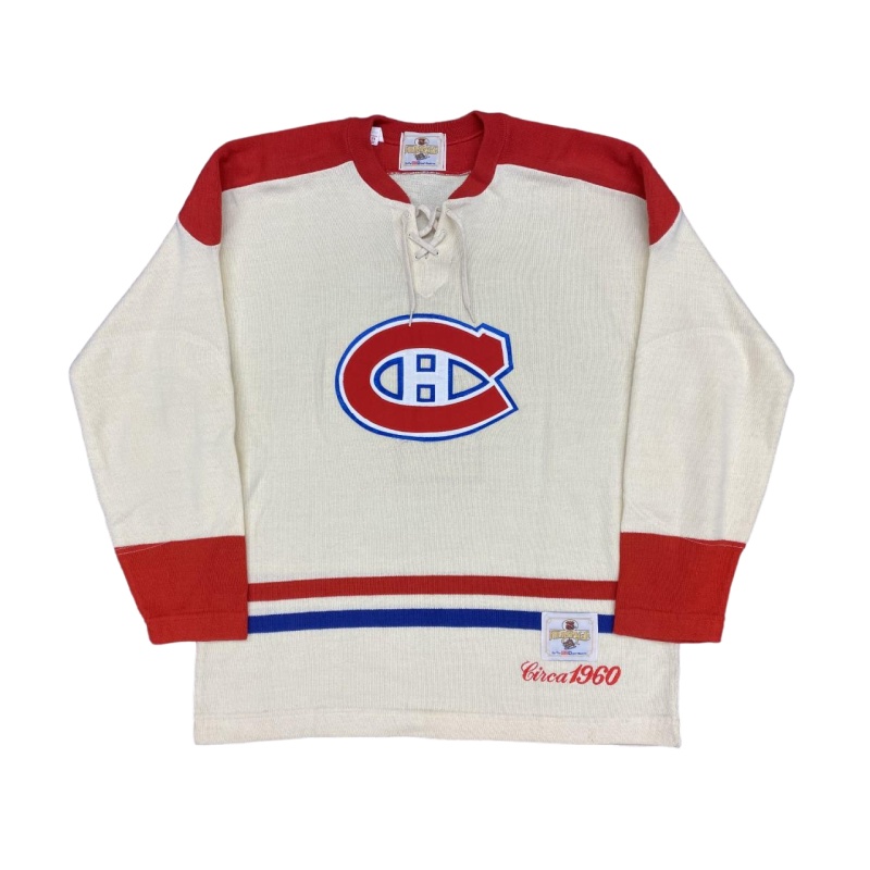 "Jake The Snake" Jacques Plante (deceased 1986) Signed Montreal Canadiens Vintage Wool White Model Jersey