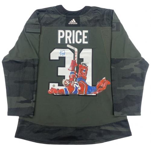 Carey PRICE Signed Montreal Canadiens HAND PAINTED 1/1 Pro Adidas Camo Jersey