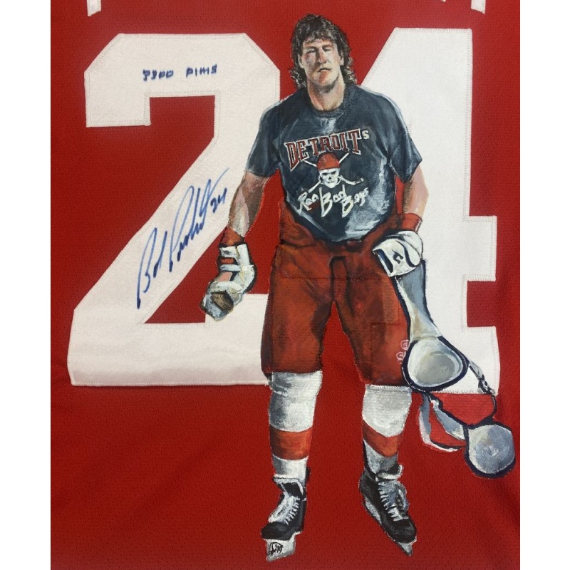 Bob Probert Signed Detroit Red Wings HAND PAINTED The Champ 1/1 Pro CCM Jersey