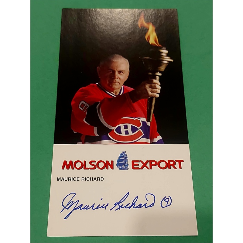 Maurice Richard Signed Molson Export Promotional Card *NO RESERVE*