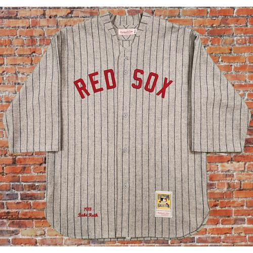 BABE RUTH Auto Boston Red Sox Vintage Wool 1918 Model Mitchell & Ness Jersey!