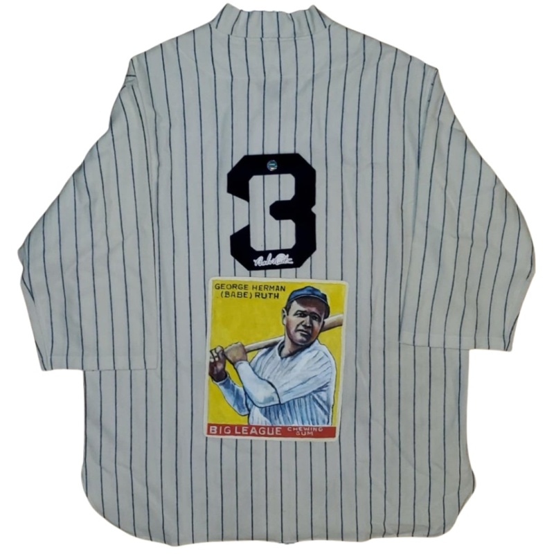 BABE RUTH New York Yankees Original AUTO 1/1 Painted 1933 GOUDEY 4pc Jersey Set