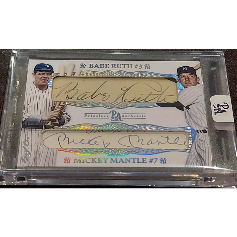 1/1 RUTH & MANTLE & GEHRIG & DIMAGGIO QUAD AUTO G.O.A.T.S. CARD