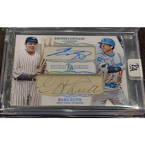1/1 BABE RUTH & SHOHEI OHTANI Yankees & Dodgers Dual AUTO CARD