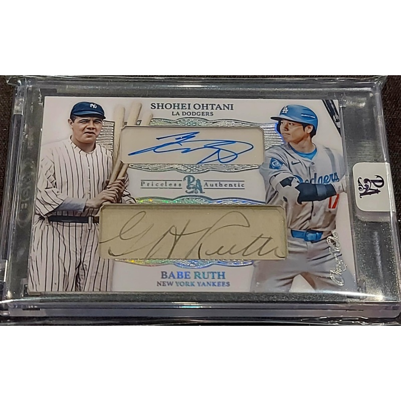 1/1 BABE RUTH & SHOHEI OHTANI Yankees & Dodgers Dual AUTO CARD