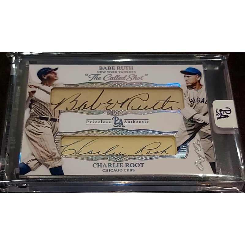 1/1 BABE RUTH & CHARLIE ROOT "The Called Shot" Dual AUTO CARD