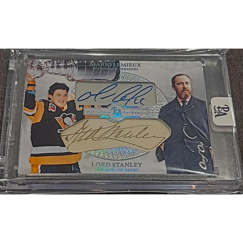 1/1 MARIO LEMIEUX & LORD STANLEY Pittsburgh Penguins DUAL AUTO Card