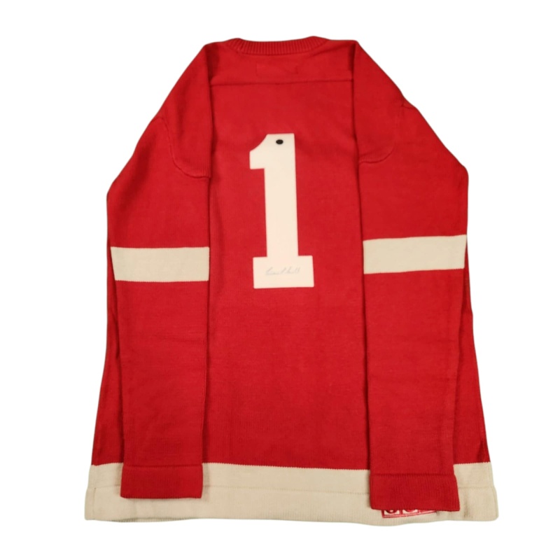 EXTREMELY RARE Terry SAWCHUK Signed Detroit Red Wings Vintage Wool Jersey