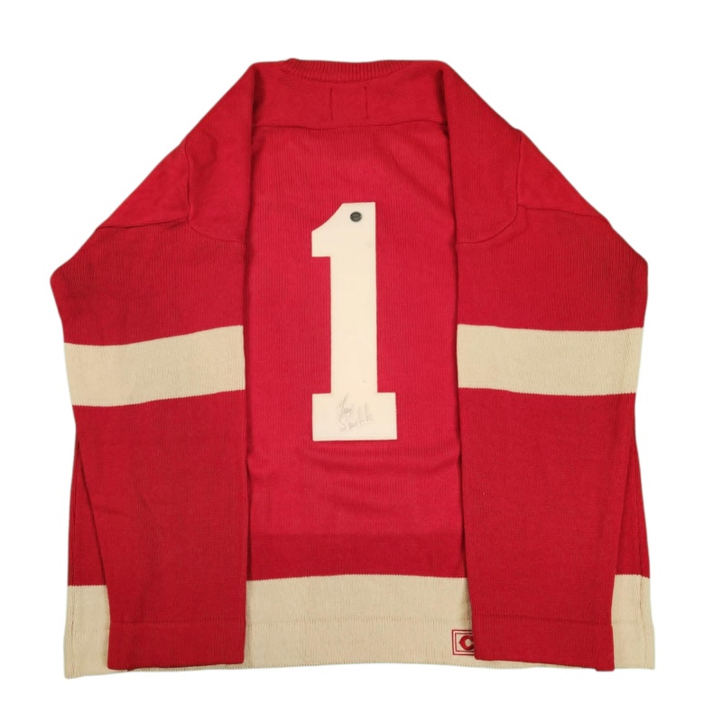 EXTREMELY RARE Terry SAWCHUK Signed Detroit Red Wings Vintage Wool Jersey