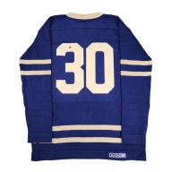 ULTRA RARE Terry SAWCHUK Signed Toronto Maple Leafs Vintage Wool Blue Jersey