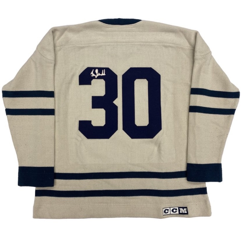 Ukey Terry Sawchuk (deceased 1970) Signed Toronto Maple Leafs Vintage Wool Model Jersey