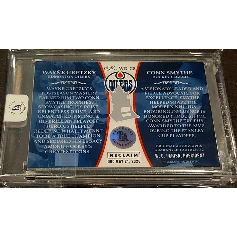 1/1 WAYNE GRETZKY & CONN SMYTHE Edmonton Oilers DUAL AUTO Card