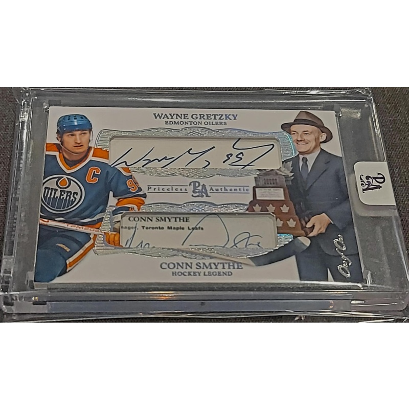 1/1 WAYNE GRETZKY & CONN SMYTHE Edmonton Oilers DUAL AUTO Card
