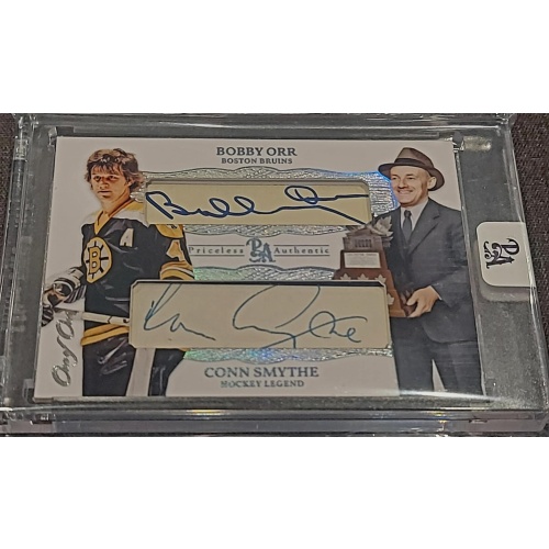 1/1 BOBBY ORR & CONN SMYTHE Boston Bruins DUAL AUTO Card