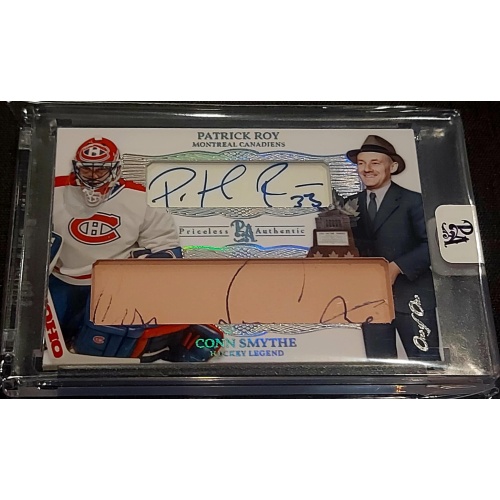 1/1 PATRICK ROY & CONN SMYTHE Montreal Canadiens DUAL AUTO Card