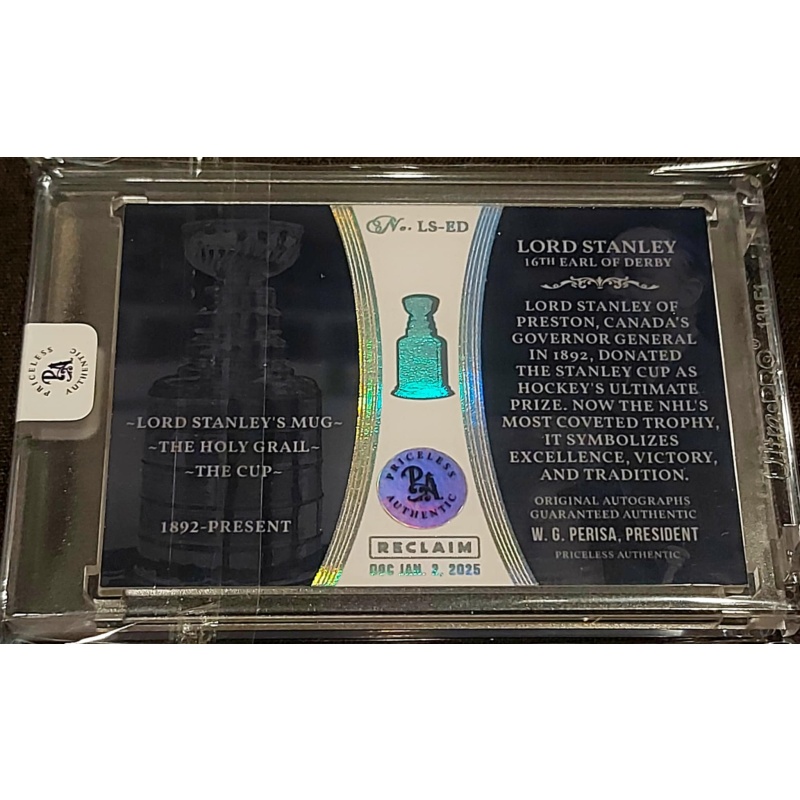 1/1 LORD STANLEY OF PRESTON NHL Holy Grail AUTO Card