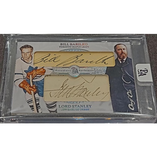 1/1 BILL BARILKO & LORD STANLEY Toronto Maple Leafs DUAL AUTO Card