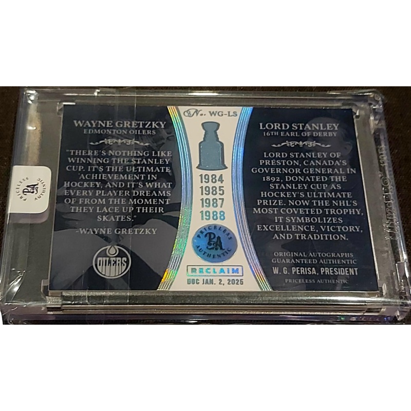 1/1 WAYNE GRETZKY & LORD STANLEY Edmonton Oilers DUAL AUTO Card