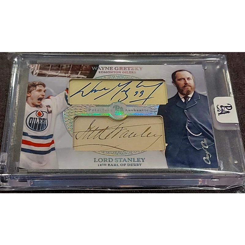 1/1 WAYNE GRETZKY & LORD STANLEY Edmonton Oilers DUAL AUTO Card