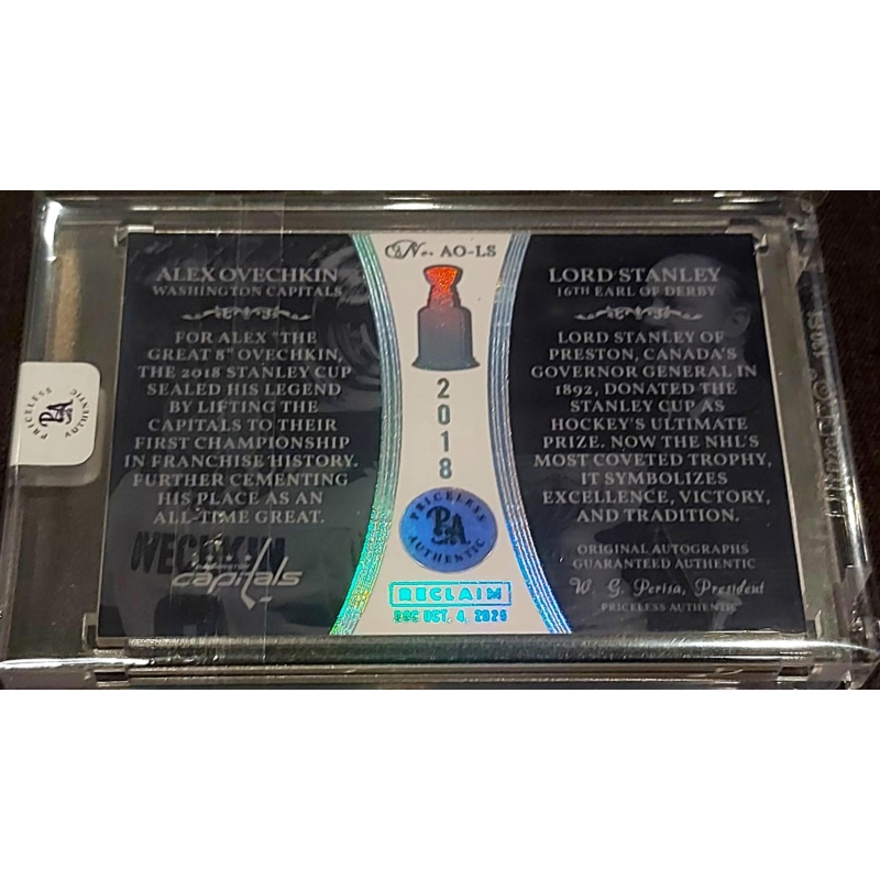 1/1 ALEX OVECHKIN & LORD STANLEY Washington Capitals DUAL AUTO Card