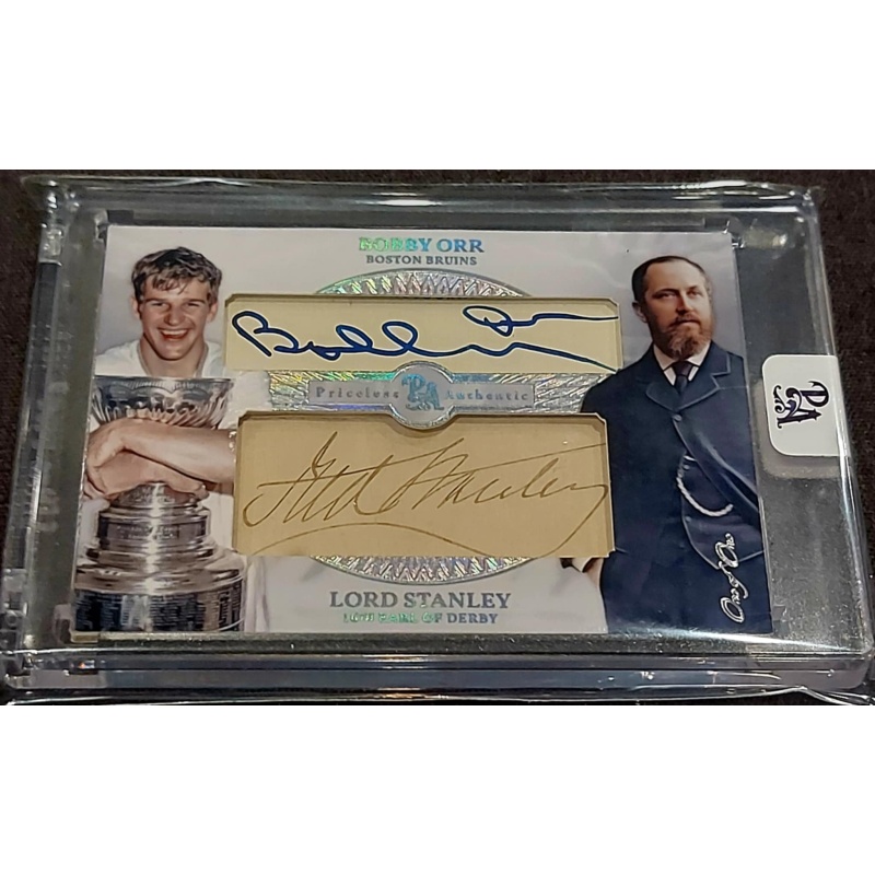1/1 BOBBY ORR & LORD STANLEY Boston Bruins DUAL AUTO Card