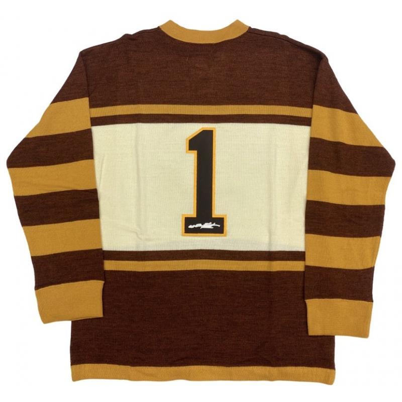 Tiny Cecil Thompson (deceased 1981) Signed Boston Bruins Vintage Wool 1928 Rookie Model Jersey