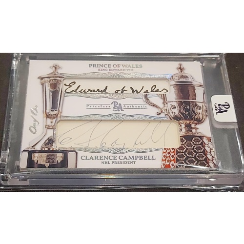 1/1 PRINCE OF WALES & CLARENCE CAMPBELL NHL Trophies DUAL AUTO Card